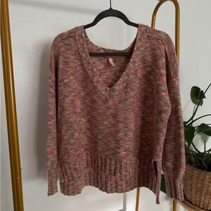 PILCRO Anthropologie Sweater Womens Pink Balloon Sleeve Wool Crop Oversized